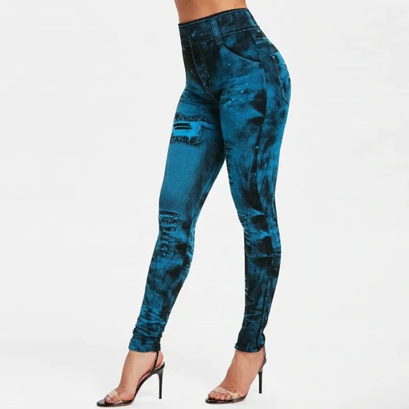 legging jins cintura alta