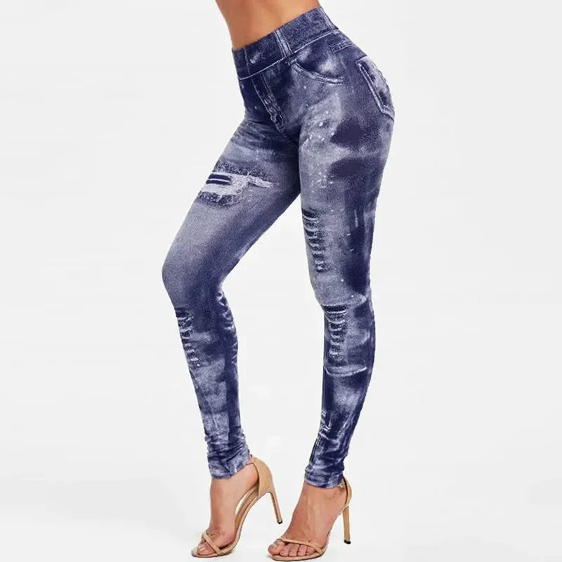 legging jins cintura alta