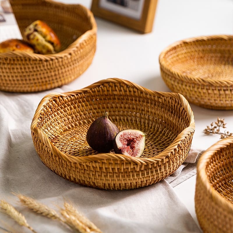 Cesta de Vime em Rattan Feita a Mão