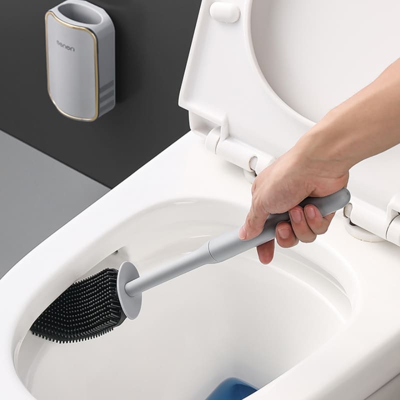 Escova Sanitária para Banheiro Silicone com Suporte