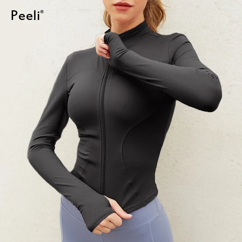 Peeli-Chaqueta manga larga fitness