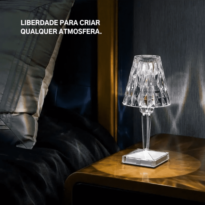 Luminária de Mesa LED Diamante USB 3 em 1 Sem Fio