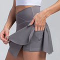 Faldas transpirables con pantalones cortos fitness