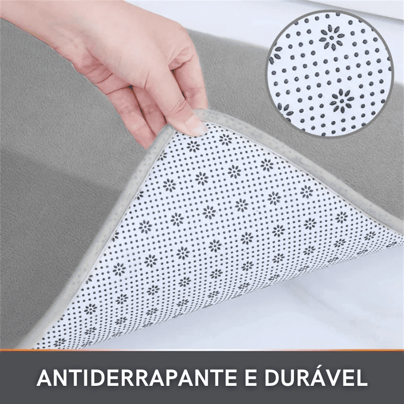 Tapete para Banheiro Antiderrapante Absorvente Veludo