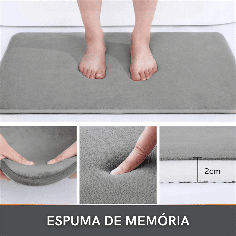 Tapete para Banheiro Antiderrapante Absorvente Veludo